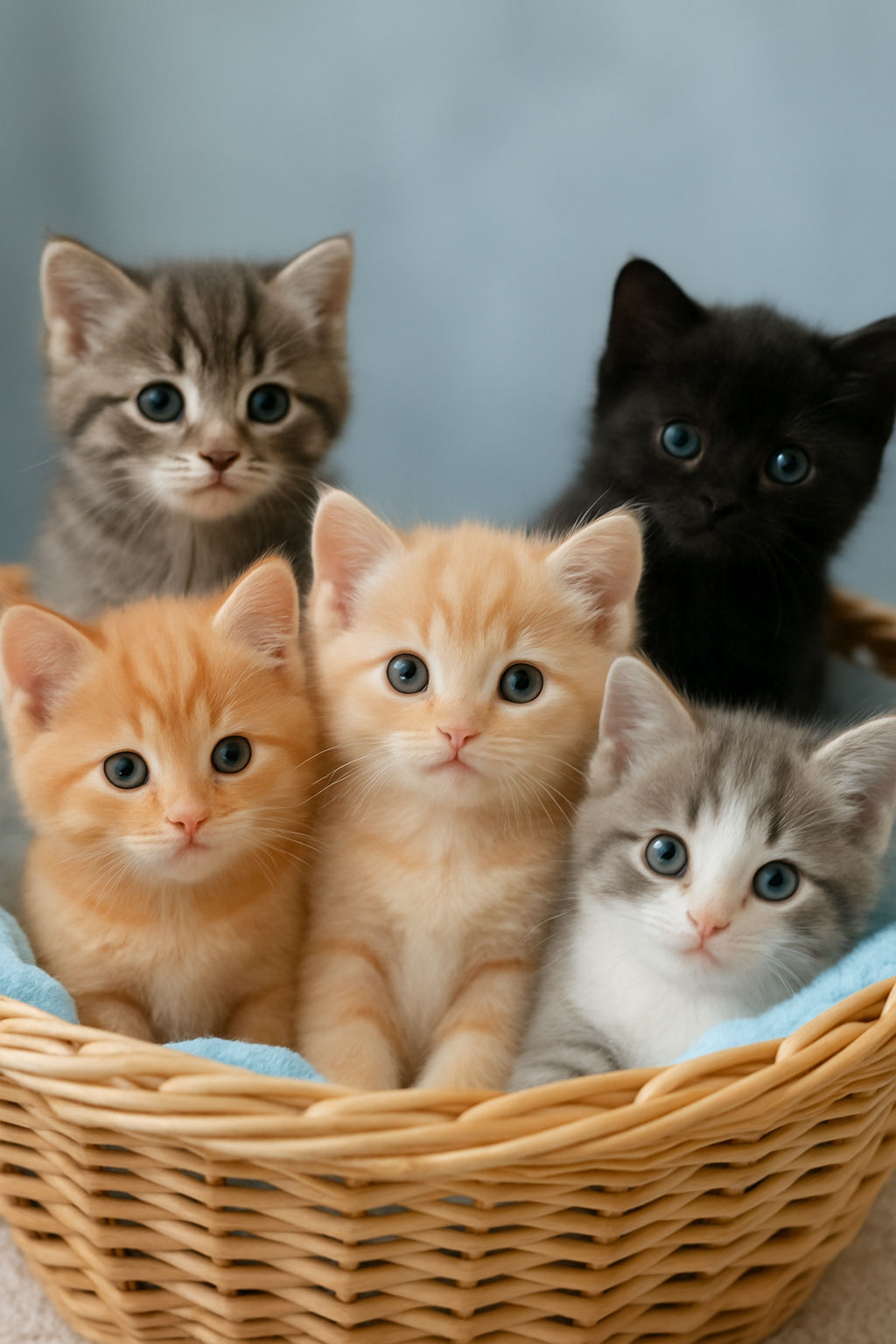 Kittens in a basket representing cat care resources